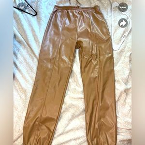 SHEIN faux leather joggers Small